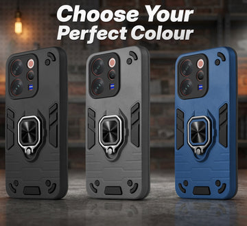 Dual Layer Shockproof Case with 360° Rotatable Ring Grip Stand