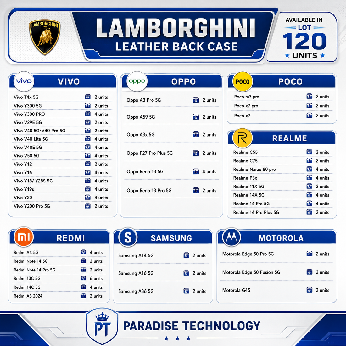 LAMBORGHINI LEATHER BACK CASE (AVAILABLE IN 120 QUANTITY)