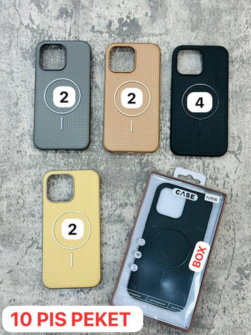 Iphone Premium Zigzag Leather With Mag-safe Print Case (50 Units Lot)