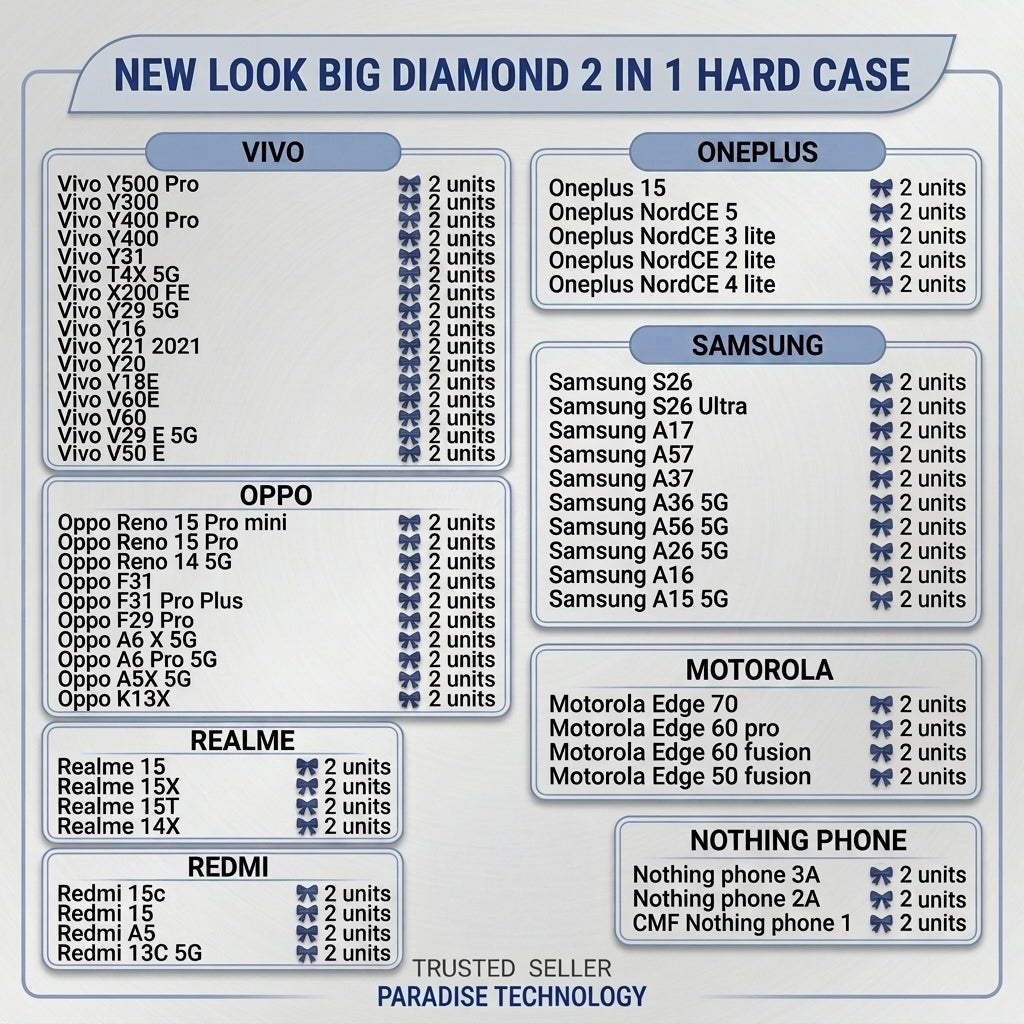 NEW LOOK BIG DIAMOND 2 IN 1 HARD CASE
