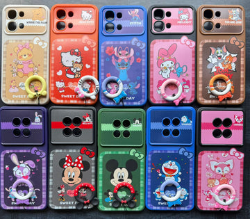 CARTOON PRINT RING CHARMS CASE
