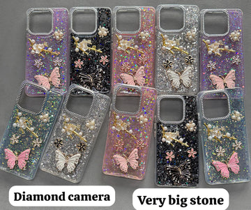 CAMERA DIAMOND BIG BUTTERFLY STONE GLUE CASE
